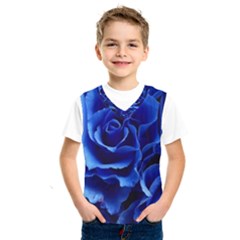 Blue Roses Flowers Plant Romance Kids  Basketball Tank Top by Wegoenart