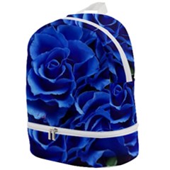 Blue Roses Flowers Plant Romance Zip Bottom Backpack by Wegoenart