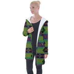 Background Pattern Texture Design Longline Hooded Cardigan by Wegoenart