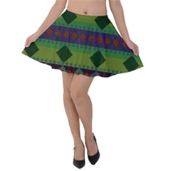 Background Pattern Texture Design Velvet Skater Skirt