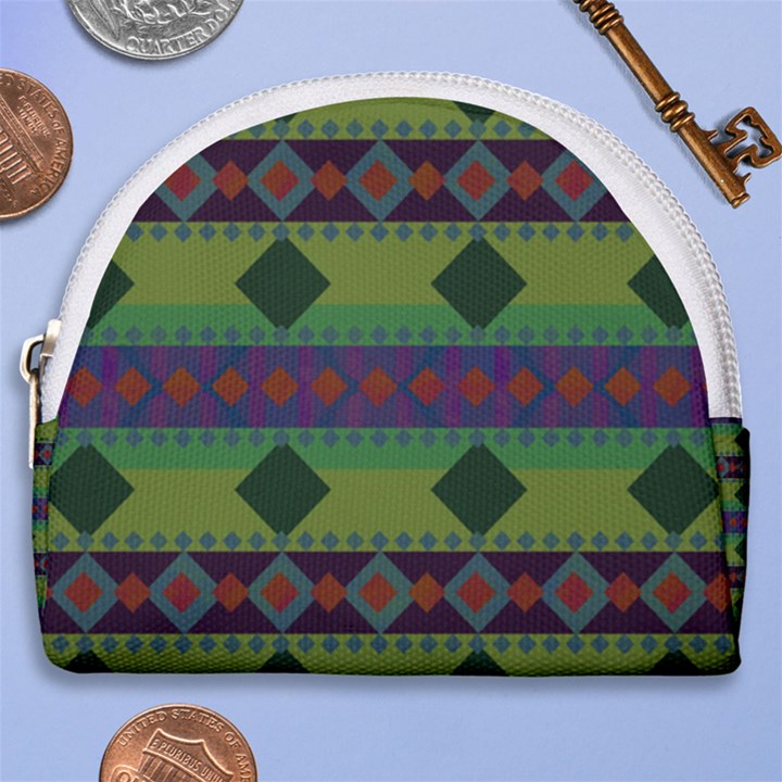 Background Pattern Texture Design Horseshoe Style Canvas Pouch