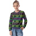 Background Pattern Texture Design Kids  Long Sleeve Tee with Frill  View1