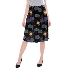 Illustration Cloud Computing Pattern Midi Beach Skirt by Wegoenart