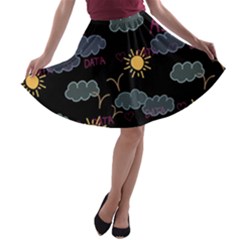 Illustration Cloud Computing Pattern A-line Skater Skirt by Wegoenart