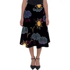 Illustration Cloud Computing Pattern Perfect Length Midi Skirt by Wegoenart