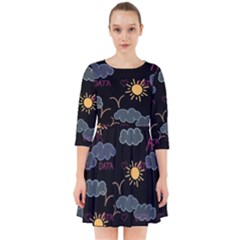 Illustration Cloud Computing Pattern Smock Dress by Wegoenart