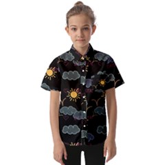 Illustration Cloud Computing Pattern Kids  Short Sleeve Shirt by Wegoenart