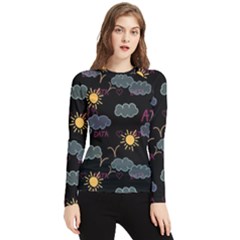 Illustration Cloud Computing Pattern Women s Long Sleeve Rash Guard by Wegoenart