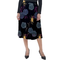 Illustration Cloud Computing Pattern Classic Velour Midi Skirt  by Wegoenart