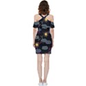 Illustration Cloud Computing Pattern Shoulder Frill Bodycon Summer Dress View4