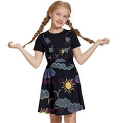 Illustration Cloud Computing Pattern Kids  Apron Dress by Wegoenart