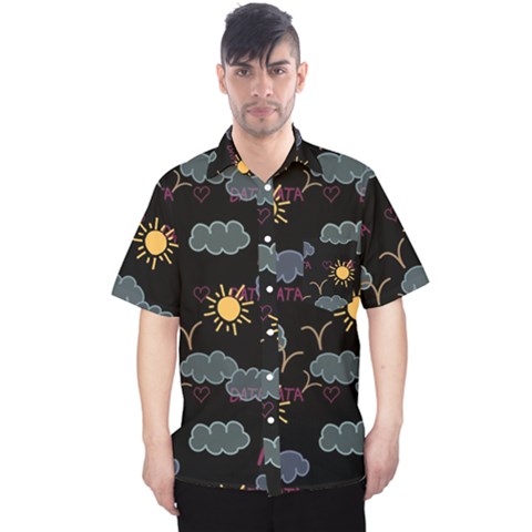 Illustration Cloud Computing Pattern Men s Hawaii Shirt by Wegoenart