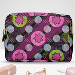 Background Circles Abstract Pattern Make Up Pouch (medium) by Wegoenart