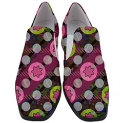 Background Circles Abstract Pattern Women Slip On Heel Loafers by Wegoenart