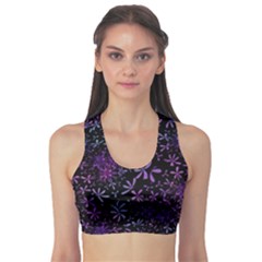 Retro Flower Pattern Design Batik Indonesia Sports Bra by Wegoenart