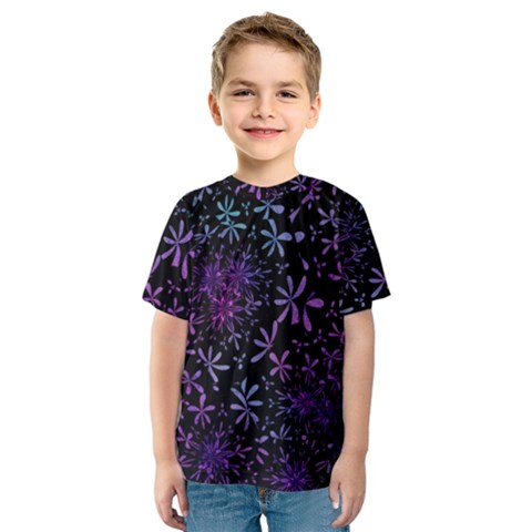 Retro Flower Pattern Design Batik Indonesia Kids  Sport Mesh Tee by Wegoenart