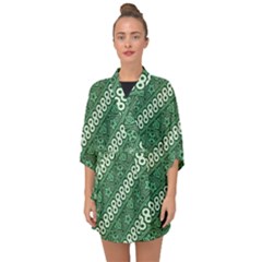 Vector Batik Pattern Java Indonesia Art Half Sleeve Chiffon Kimono by Wegoenart