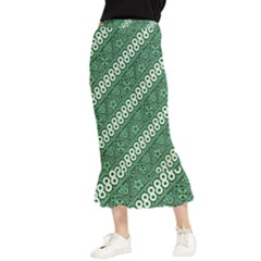 Vector Batik Pattern Java Indonesia Art Maxi Fishtail Chiffon Skirt by Wegoenart