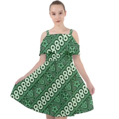 Vector Batik Pattern Java Indonesia Art Cut Out Shoulders Chiffon Dress by Wegoenart