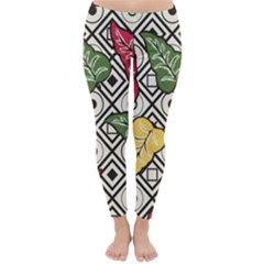 Vectoe Leaves Foliage Batik Seamless Pattern Classic Winter Leggings