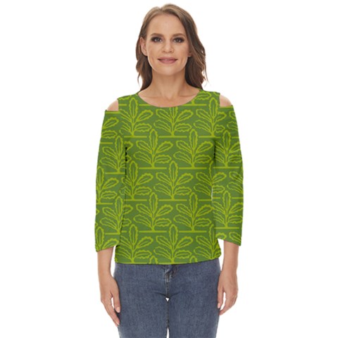 Oak Tree Nature Ongoing Pattern Cut Out Wide Sleeve Top by Mariart