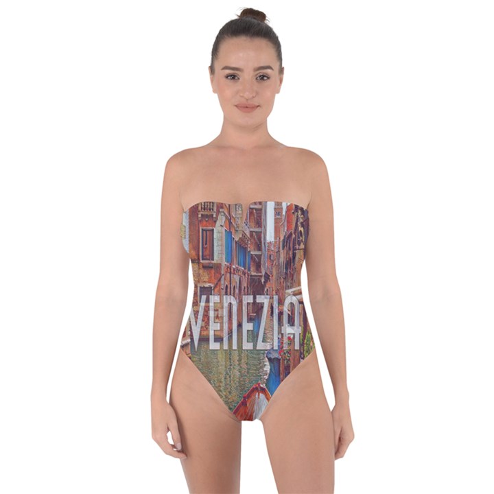 Venezia Boat Tour  Tie Back One Piece Swimsuit