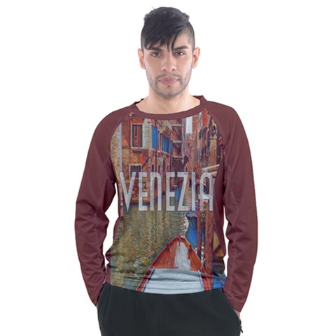 Venezia Boat Tour  Men s Long Sleeve Raglan Tee by ConteMonfrey