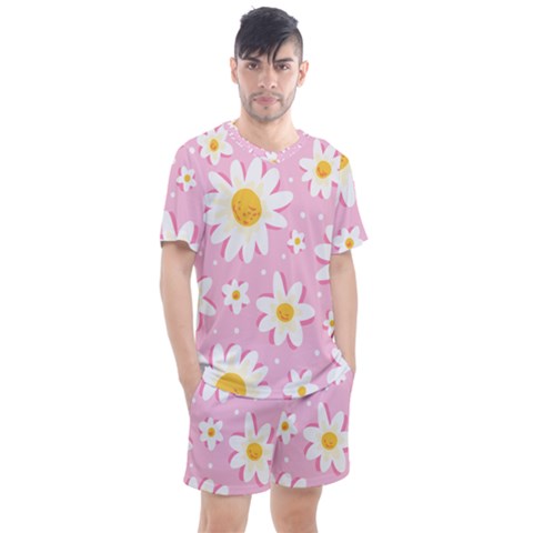 Sunflower Love Men s Mesh Tee And Shorts Set by designsbymallika