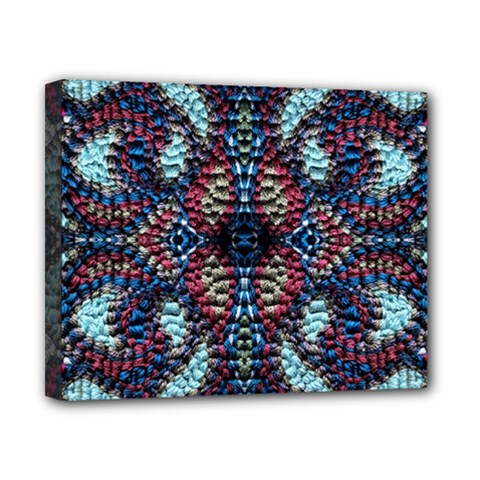 Blue Onn Burgundy Canvas 10  X 8  (stretched) by kaleidomarblingart