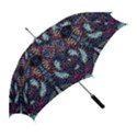 Blue onn burgundy Straight Umbrellas View2