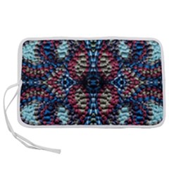 Blue Onn Burgundy Pen Storage Case (m) by kaleidomarblingart