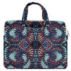 Blue Onn Burgundy Macbook Pro 16  Double Pocket Laptop Bag  by kaleidomarblingart