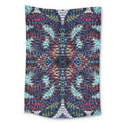 Blue Onn Burgundy Large Tapestry by kaleidomarblingart