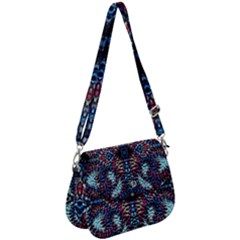 Blue Onn Burgundy Saddle Handbag by kaleidomarblingart