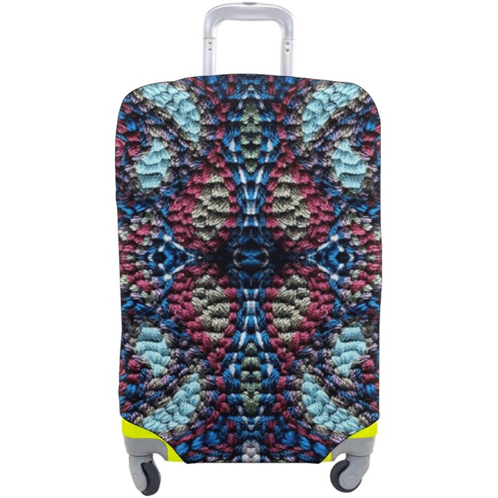 Blue onn burgundy Luggage Cover (Large)