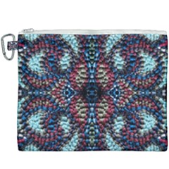 Blue Onn Burgundy Canvas Cosmetic Bag (xxxl) by kaleidomarblingart