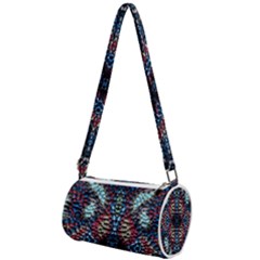 Blue Onn Burgundy Mini Cylinder Bag by kaleidomarblingart