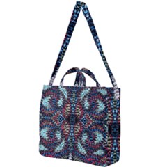 Blue Onn Burgundy Square Shoulder Tote Bag by kaleidomarblingart