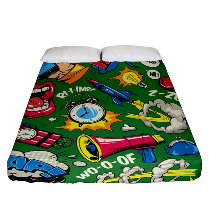 Cartoon Pattern Fitted Sheet (California King Size)