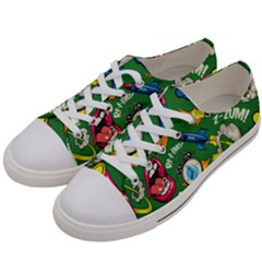 Cartoon Pattern Women s Low Top Canvas Sneakers by designsbymallika