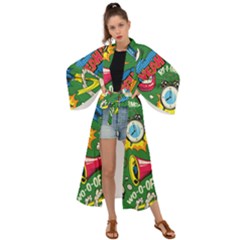 Cartoon Pattern Maxi Kimono by designsbymallika