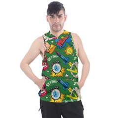 Cartoon Pattern Men s Sleeveless Hoodie by designsbymallika