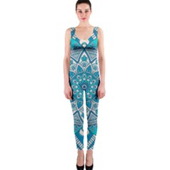 Mandala Blue One Piece Catsuit by zappwaits