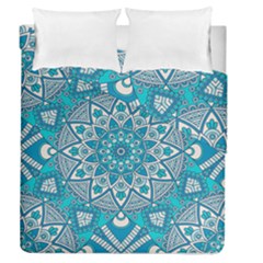 Mandala Blue Duvet Cover Double Side (queen Size) by zappwaits