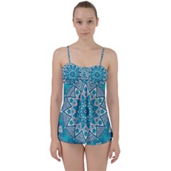 Mandala Blue Babydoll Tankini Set by zappwaits