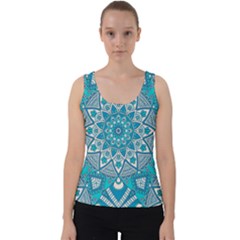 Mandala Blue Velvet Tank Top by zappwaits