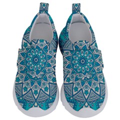 Mandala Blue Kids  Velcro No Lace Shoes