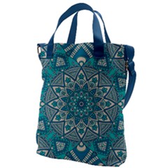 Mandala Blue Canvas Messenger Bag by zappwaits