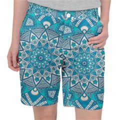 Mandala Blue Pocket Shorts by zappwaits