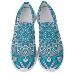 Mandala Blue Men s Slip On Sneakers by zappwaits